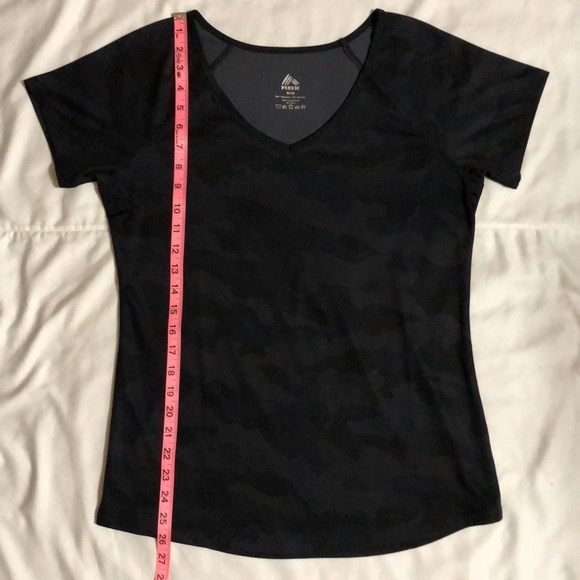 RBX V-Neck Dri-Fit Workout Exercise Top Black Camo - Picture 4 of 5